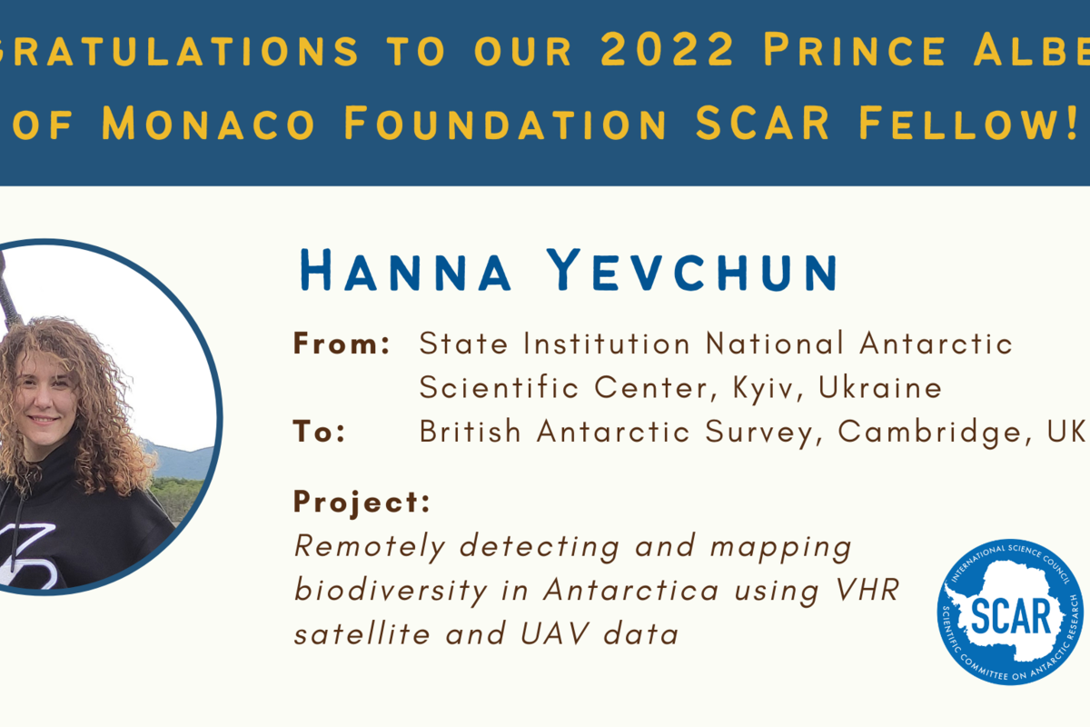 The Scientific Committee on Antarctic Research (SCAR) unveils the recipient of its 2022 fellowship in collaboration with the Prince Albert II of Monaco Foundation